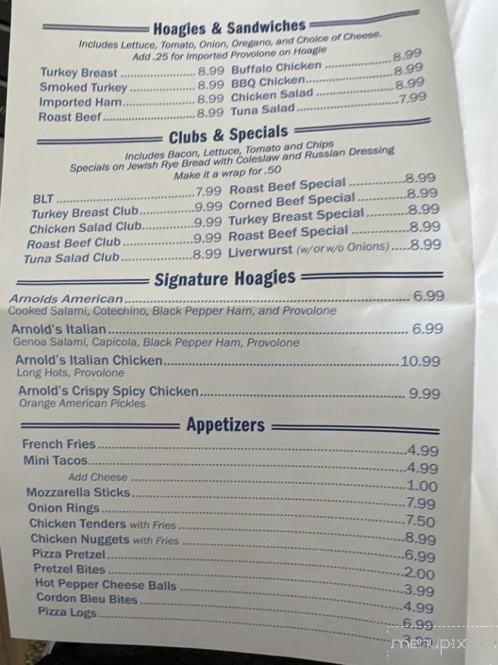 Arnold's Family Market - North Wildwood, NJ menu_pic