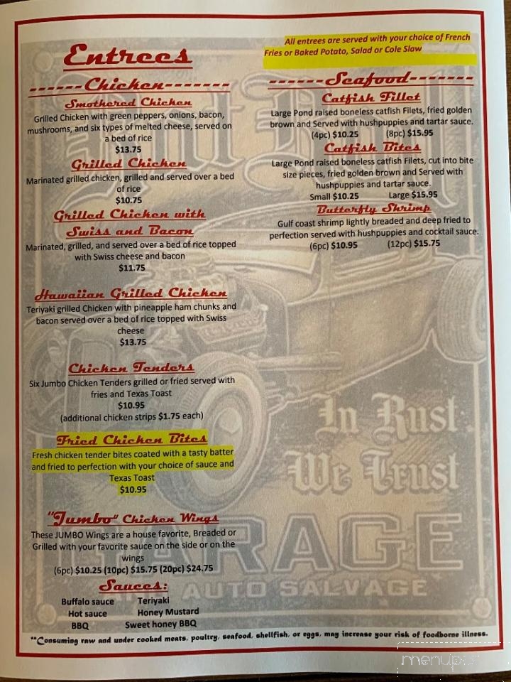 Collinwood Crossroads Grill - Collinwood, TN menu_pic