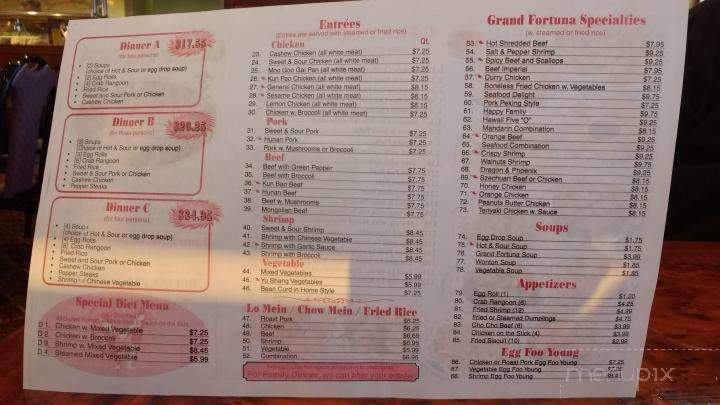 New Grand Fortuna Restaurant - Harrison, AR menu_pic