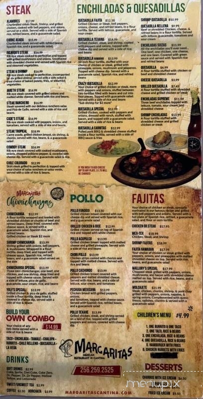 Margaritas Mexican Grill - Scottsboro, AL menu_pic