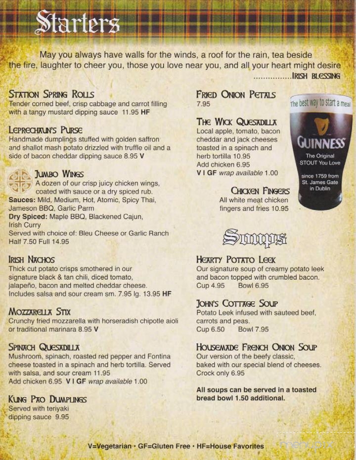 Blarney Station - Warwick, NY menu_pic