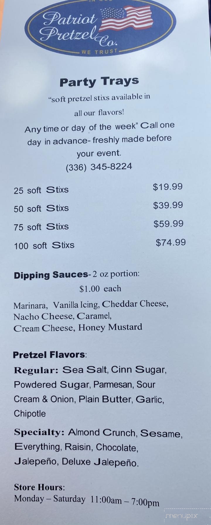 Patriot Pretzel - Kernersville, NC menu_pic