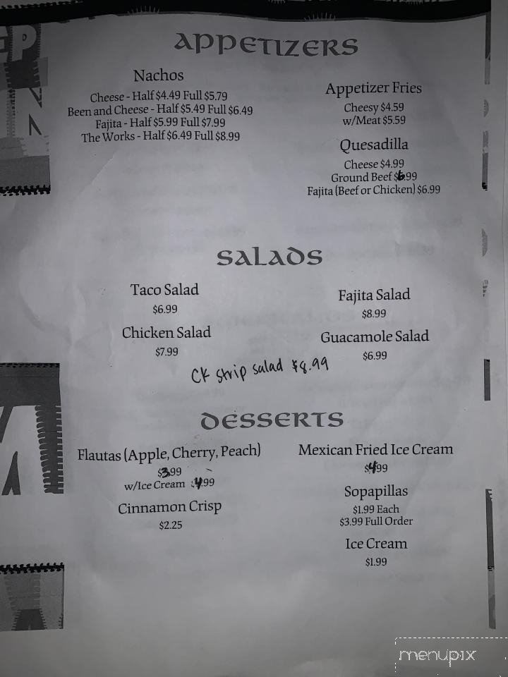 El Burrito - Tulia, TX menu_pic