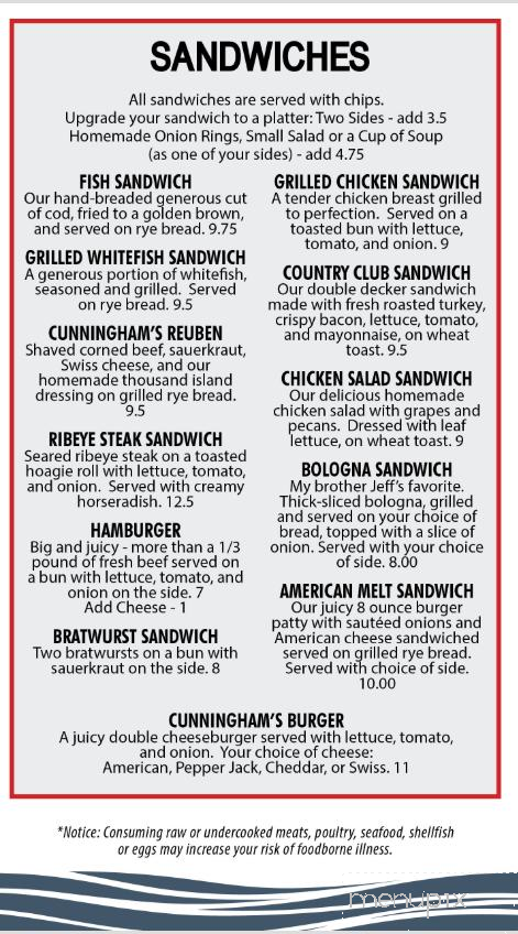 Cunningham's Creekside - Prospect, KY menu_pic