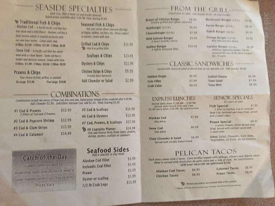 Pelicans Roost Chowder House - Paradise, CA menu_pic