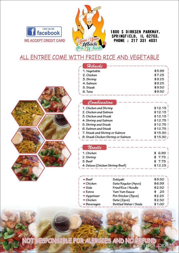 YumYum Hibachi on Wheels - Springfield, IL menu_pic