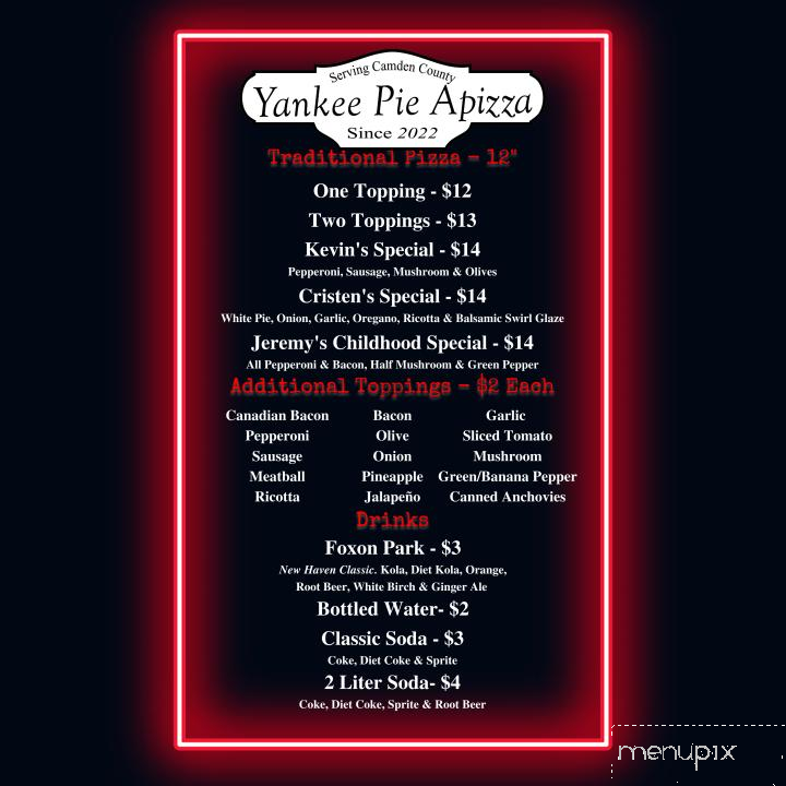 Yankee Pie Apizza - St. Marys, GA menu_pic