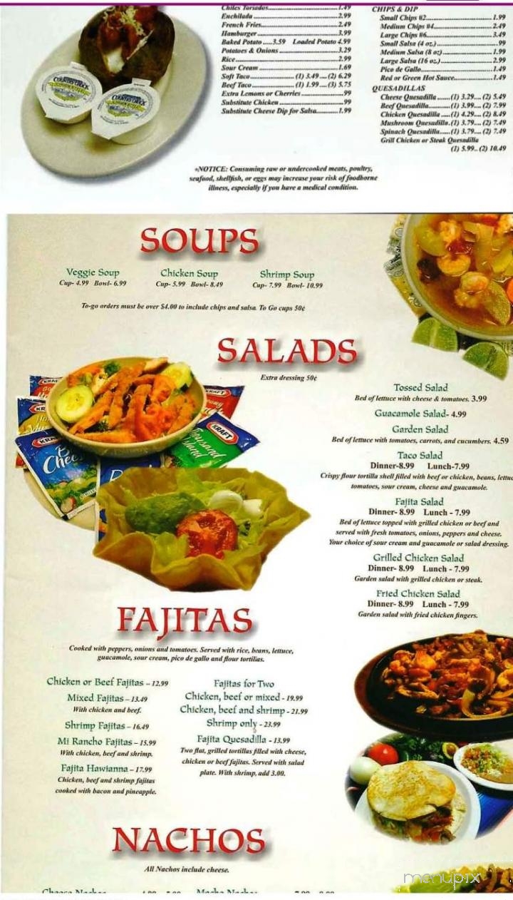 Mi Rancho Restaurante Mexicano - Clearwater, SC menu_pic
