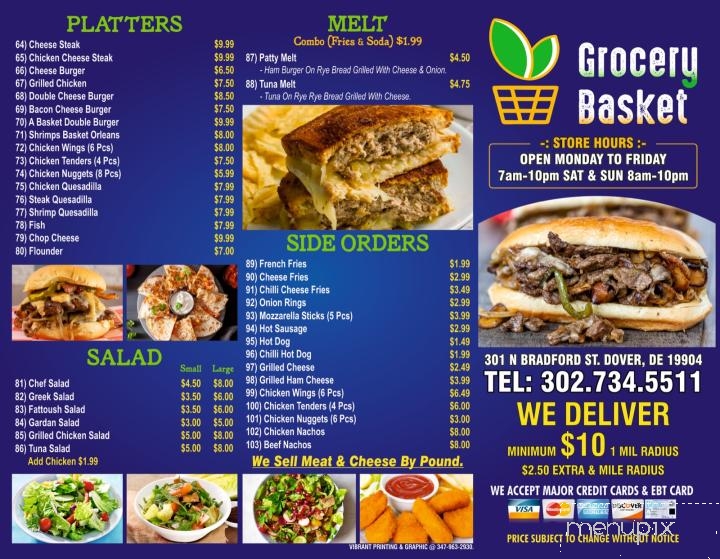 Grocery Basket - Dover, DE menu_pic
