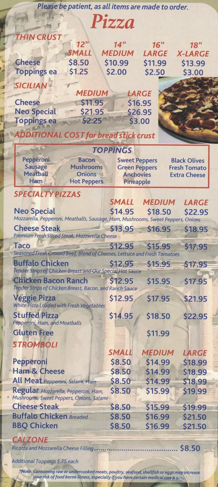 Neapolitan Italian Eatery - Haines City, FL menu_pic