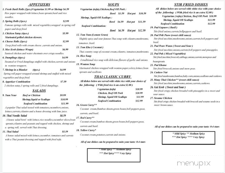 Tenten Thai - North Wilkesboro, NC menu_pic