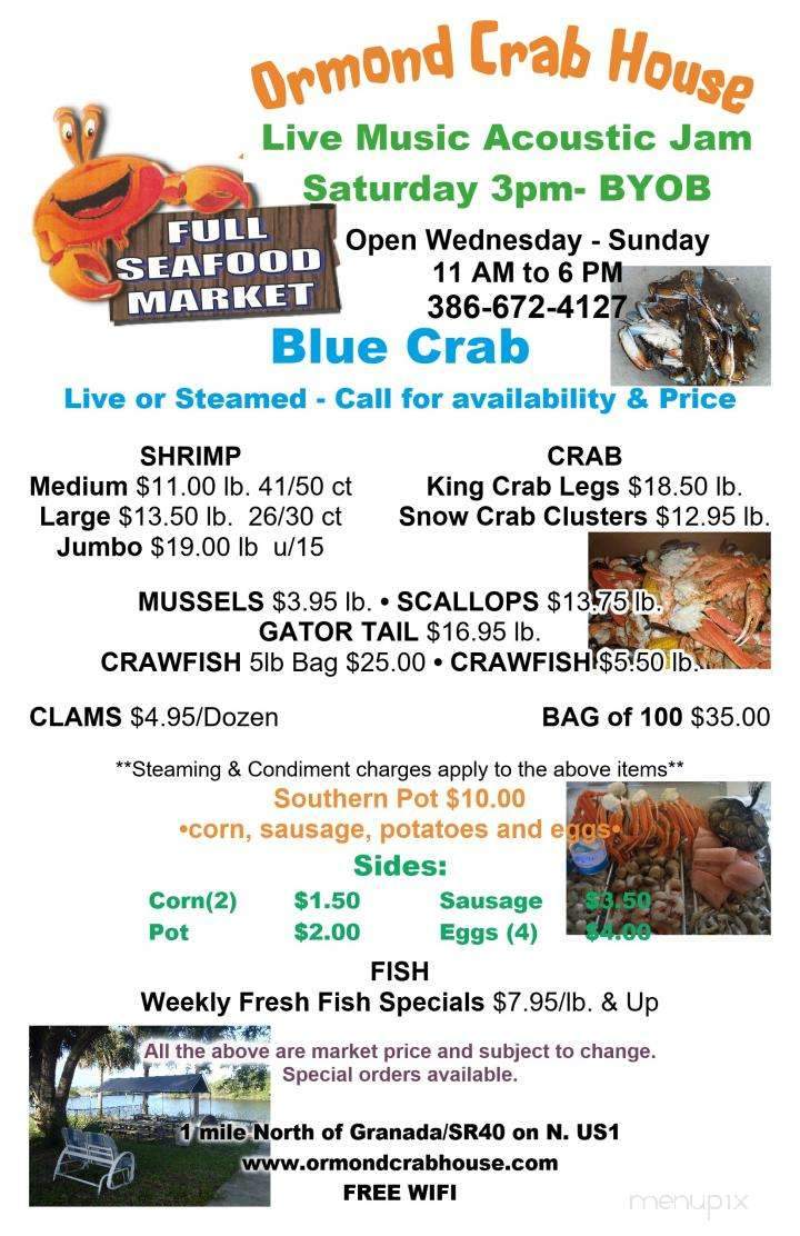 Ormond Crab House - Ormond Beach, FL menu_pic