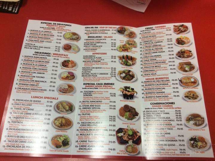 Casa Jimenez - Huntington Beach, CA menu_pic