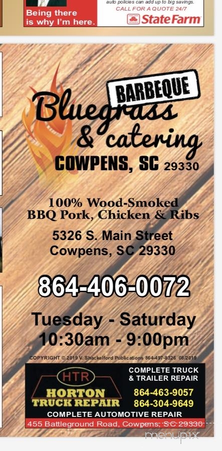 Bluegrass BBQ - Cowpens, SC