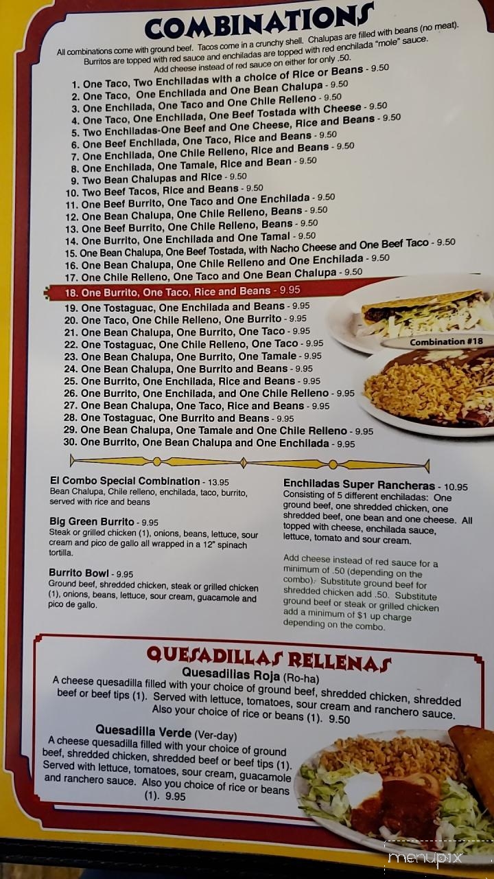 Menu of La Fiesta Mexican Restaurant in Canton, IL 61520