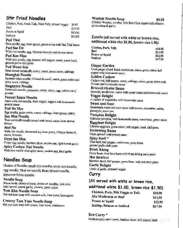 Areeya Thai - Lynnwood, WA menu_pic