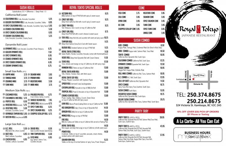 Royal Tokyo - Kamloops, BC menu_pic
