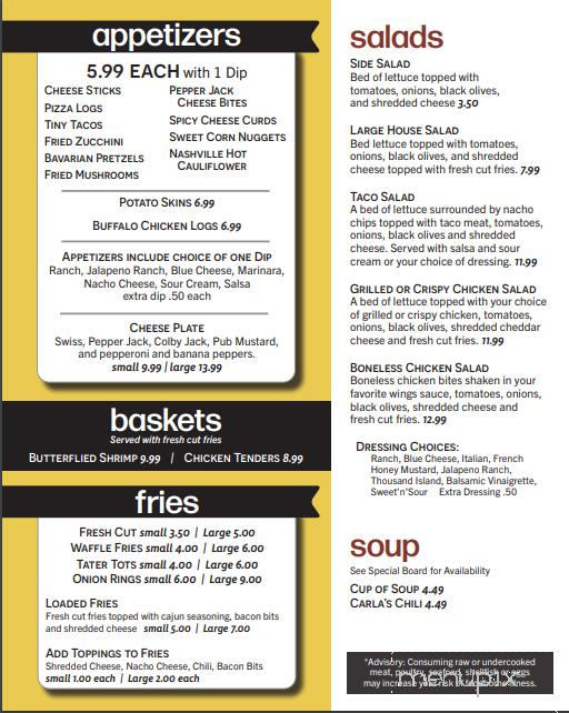 High Street Pub & Grill - Sharpsville, PA menu_pic