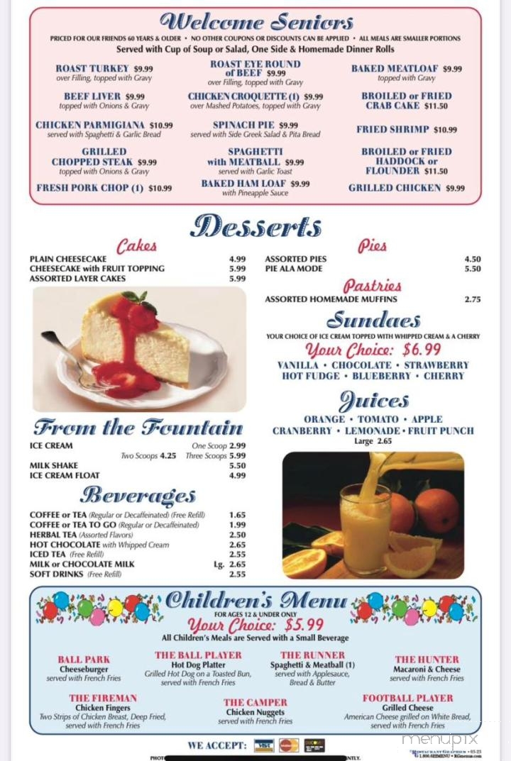KMJ Diner - Shippensburg, PA menu_pic