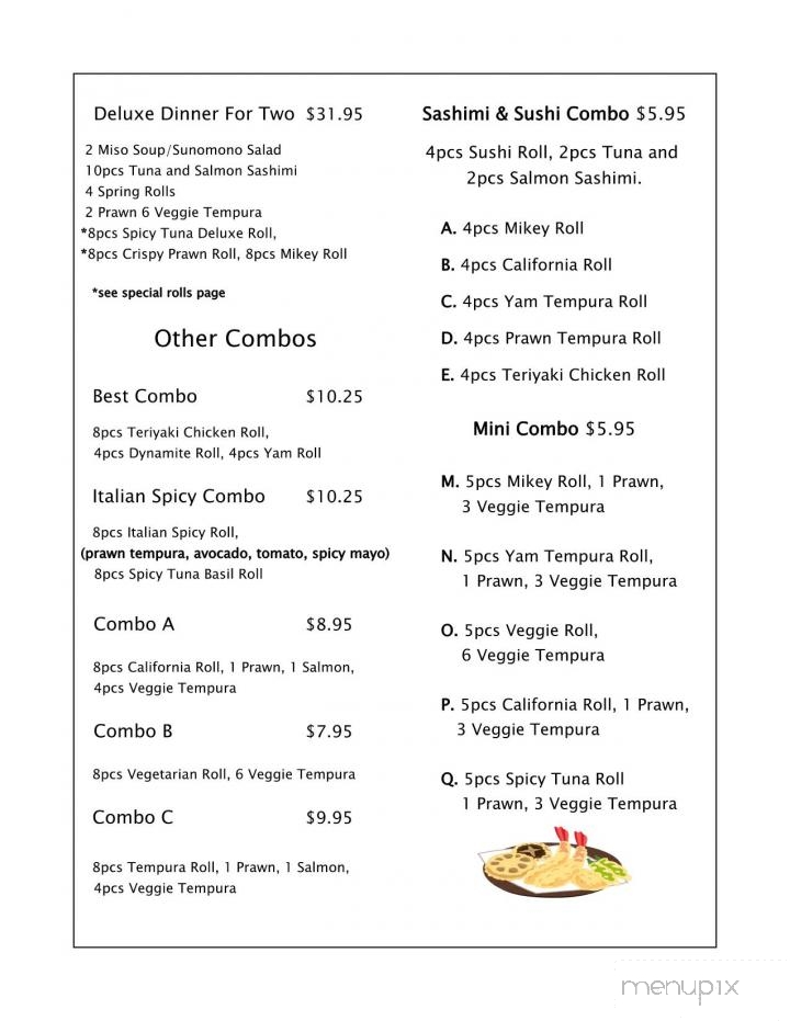 Sushi Plus Restaurant - Victoria, BC menu_pic