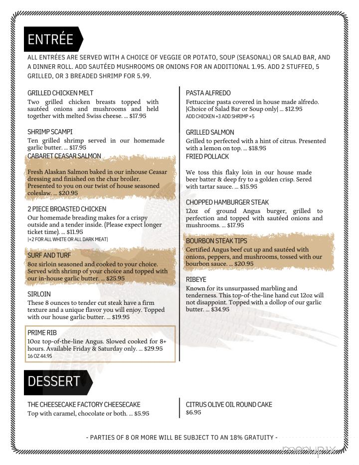 Cabaret - Carthage, SD menu_pic