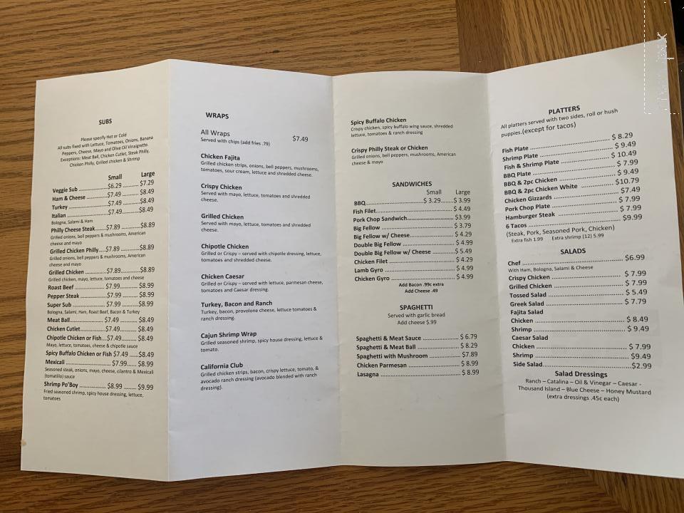 Famous Subs & Pizza - Edenton, NC menu_pic