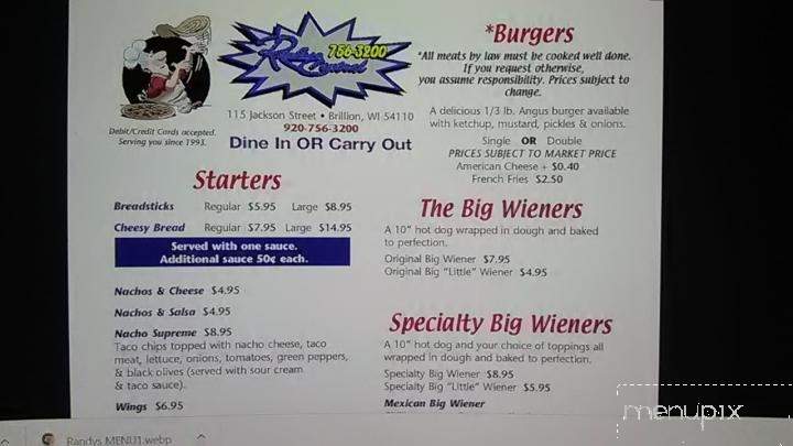 Randy's - Brillion, WI menu_pic