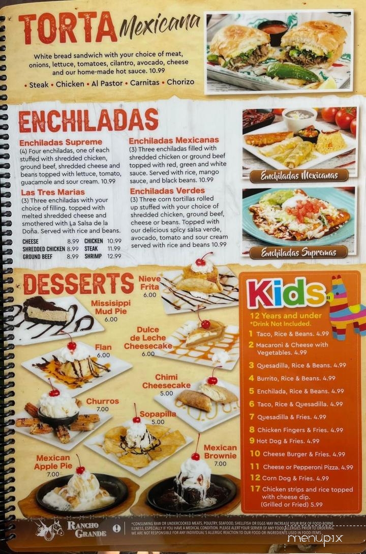 Rancho Grande - Madison, FL menu_pic