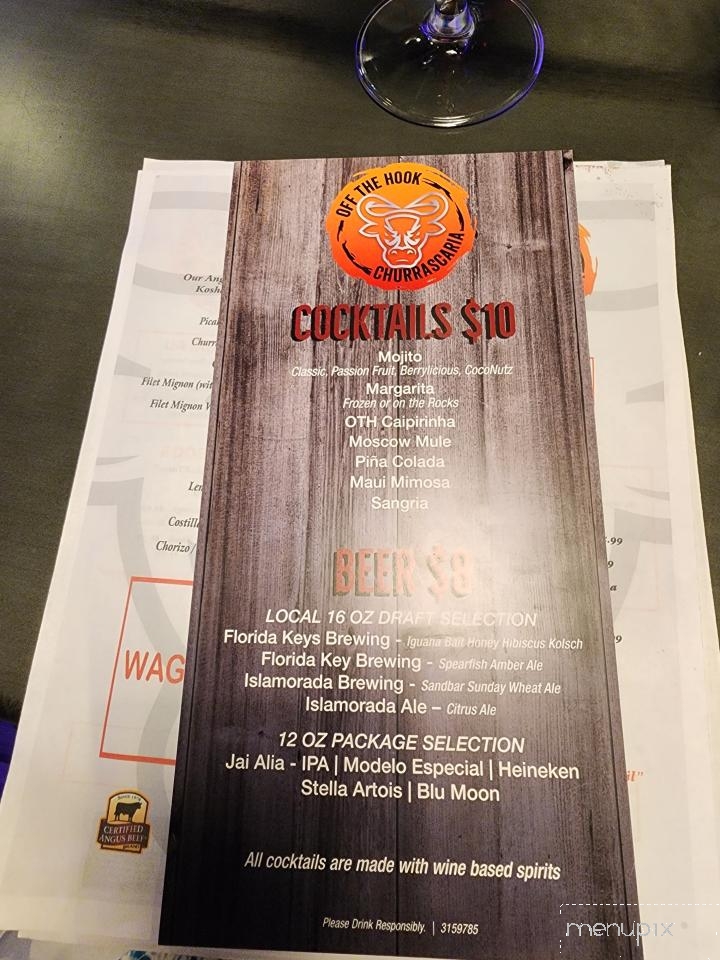 Off the Hook Churrascaria - Islamorada, FL menu_pic