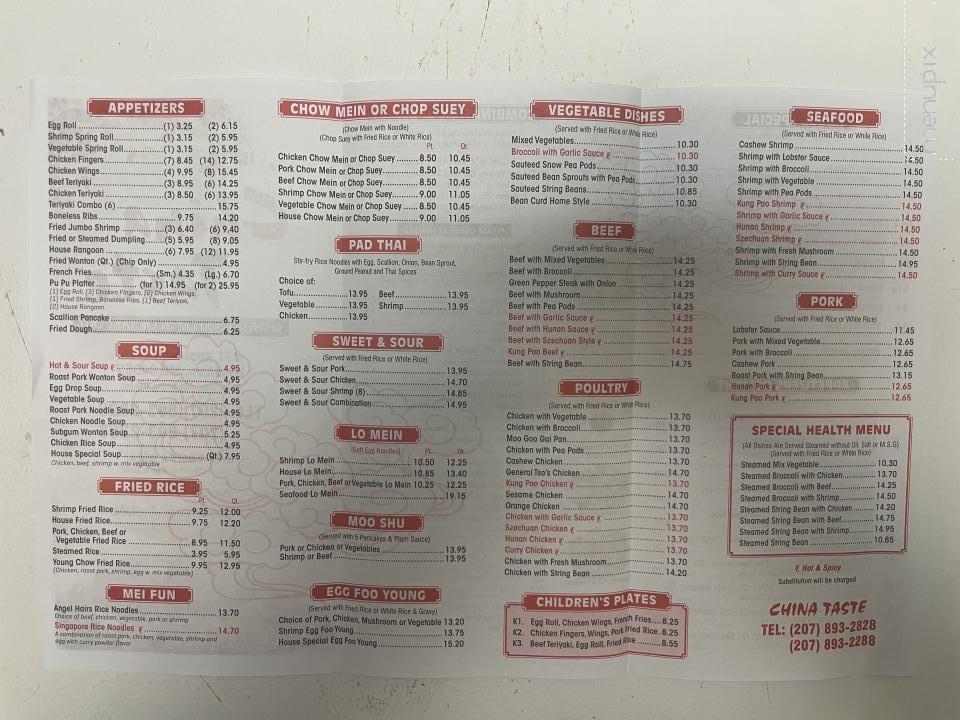 China Taste - Windham, ME menu_pic