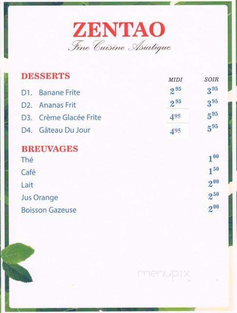 Restaurant Zentao - Joliette, QC menu_pic