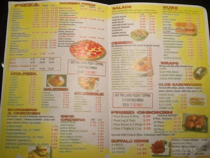 Online Menu of Thomas's Pizza & Subs, Lumberton, NC