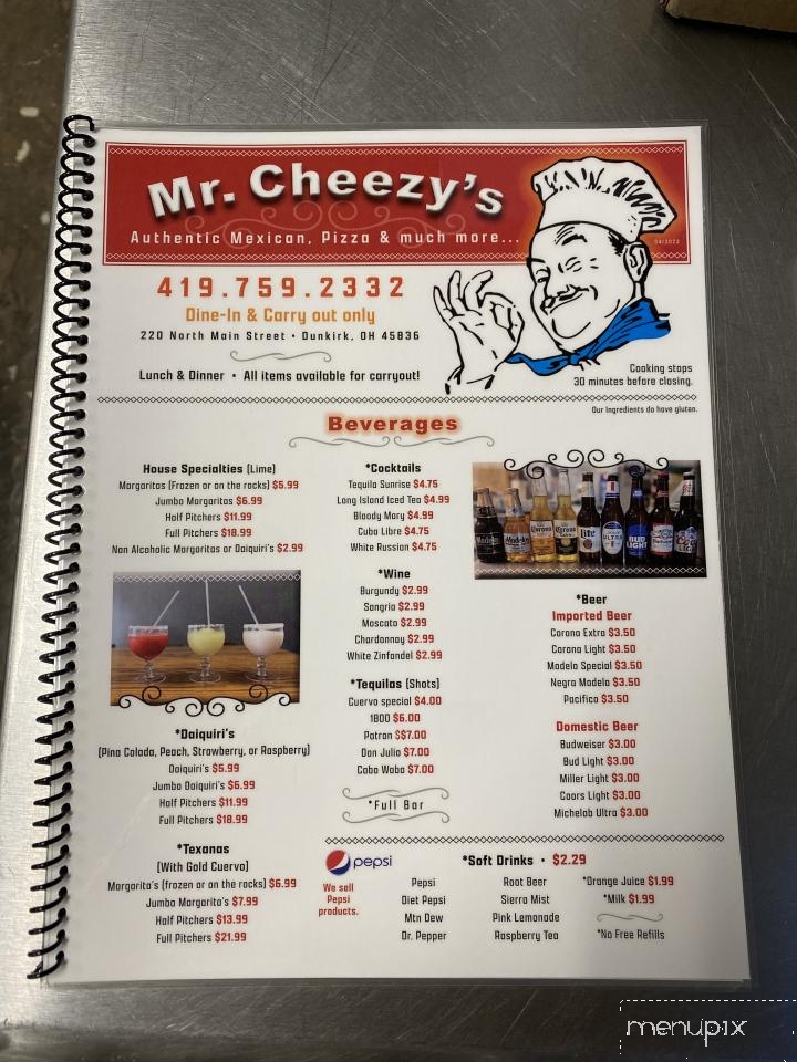 Mr. Cheezy's - Dunkirk, OH menu_pic