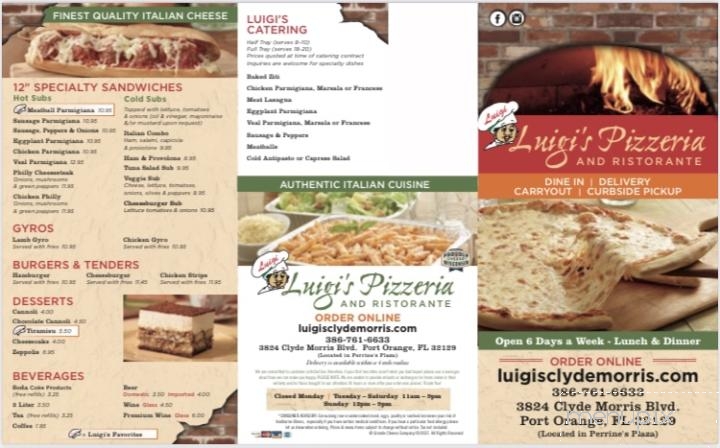 Luigi's Pizzeria - Port Orange, FL menu_pic