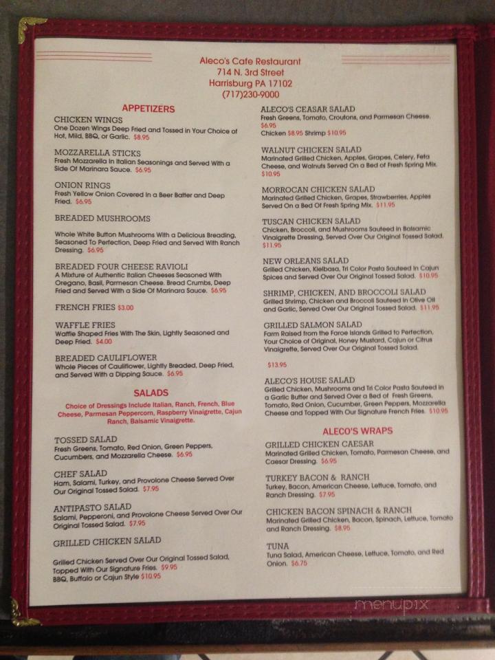 Aleco's Steak & Hoagie - Harrisburg, PA menu_pic