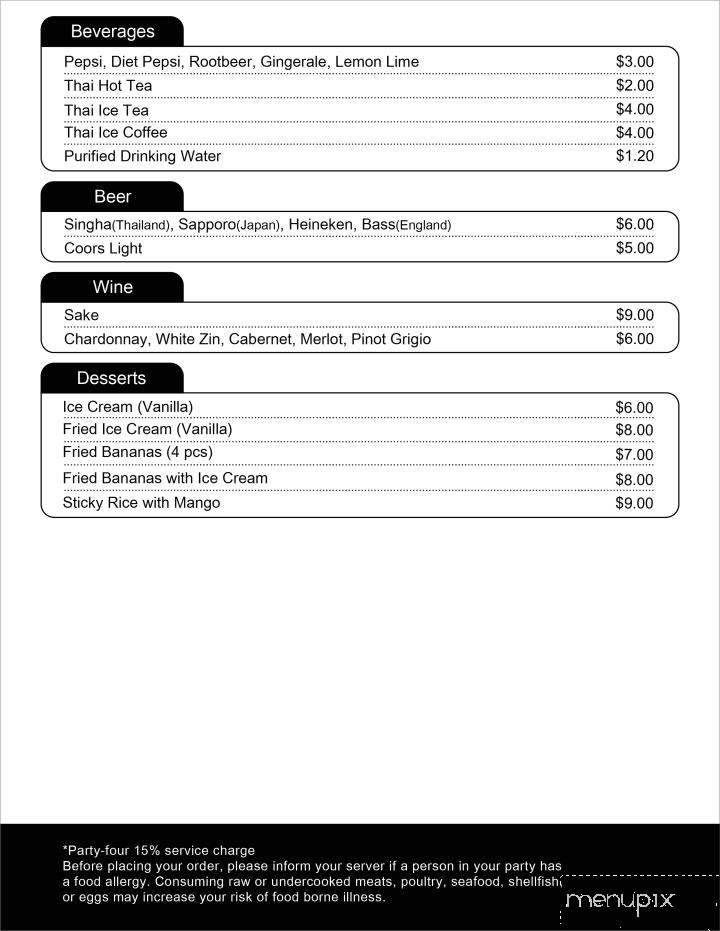 Bangkok Cafe - North Conway, NH menu_pic