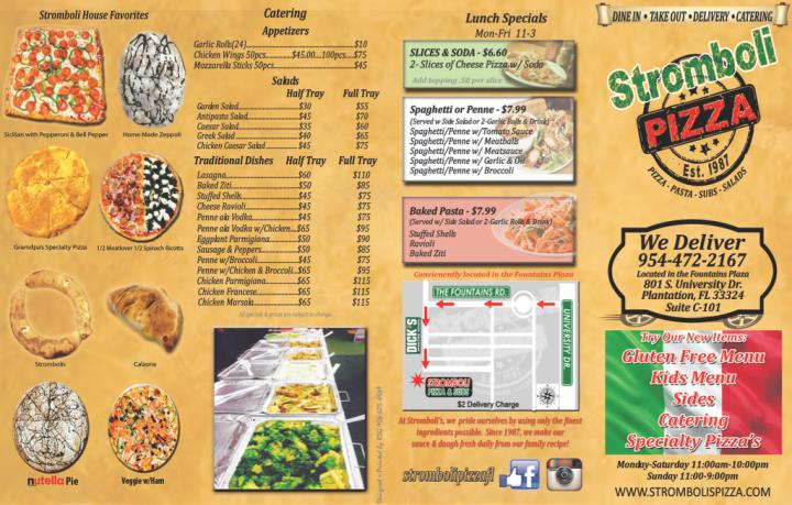 Stromboli Pizza - Plantation, FL menu_pic