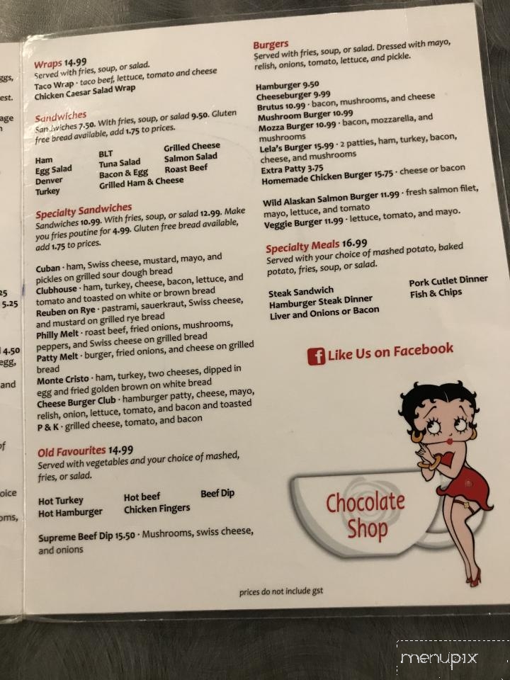 The Chocolate Shop - Medicine Hat, AB menu_pic