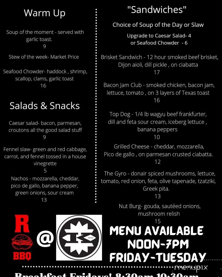 Kaffe 1870 - Wakefield, QC menu_pic