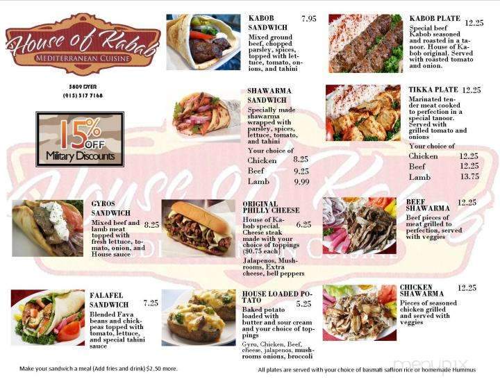 House Of Kabob - EL PaSO, TX menu_pic