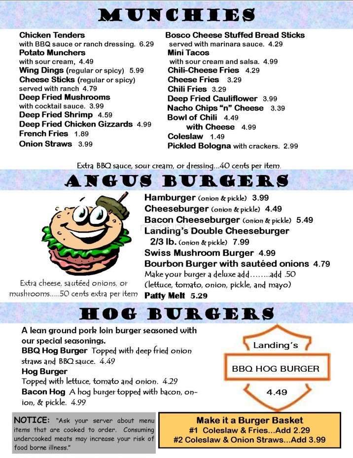 Landing Tavern Of Port Austin - Port Austin, MI menu_pic