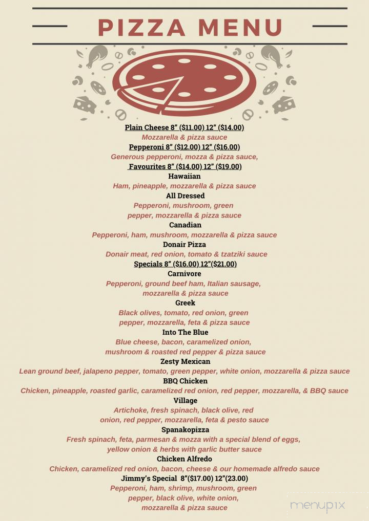 Jimmy's Pub Grill - Creston, BC menu_pic