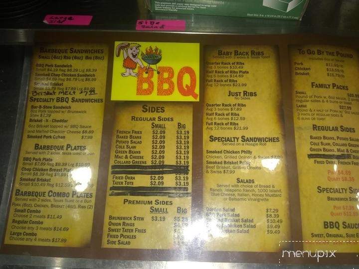 Barney's Tap & Grill - Hiawassee, GA menu_pic