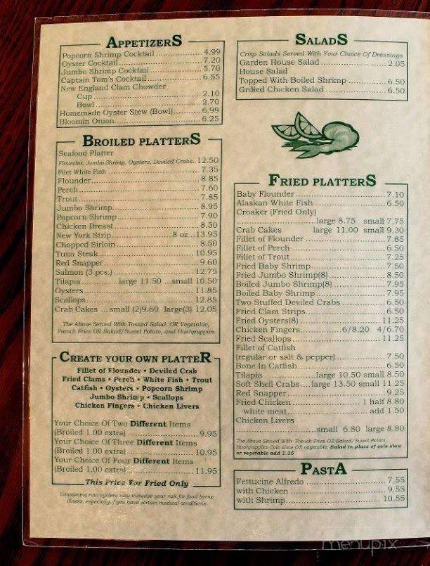 Captain Tom's Seafood - Colonial Heights, VA menu_pic