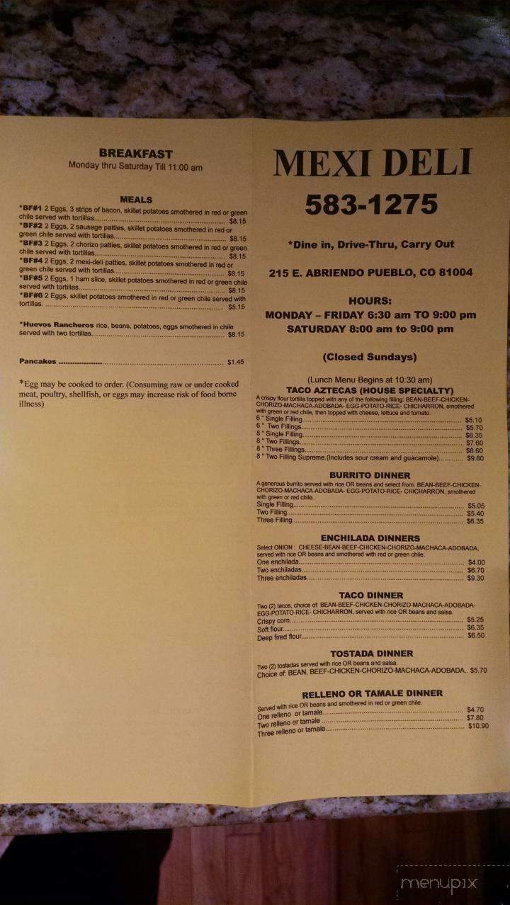 Mexi-Deli - Pueblo, CO menu_pic