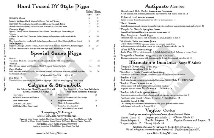 Bella Cucina - Southport, NC menu_pic
