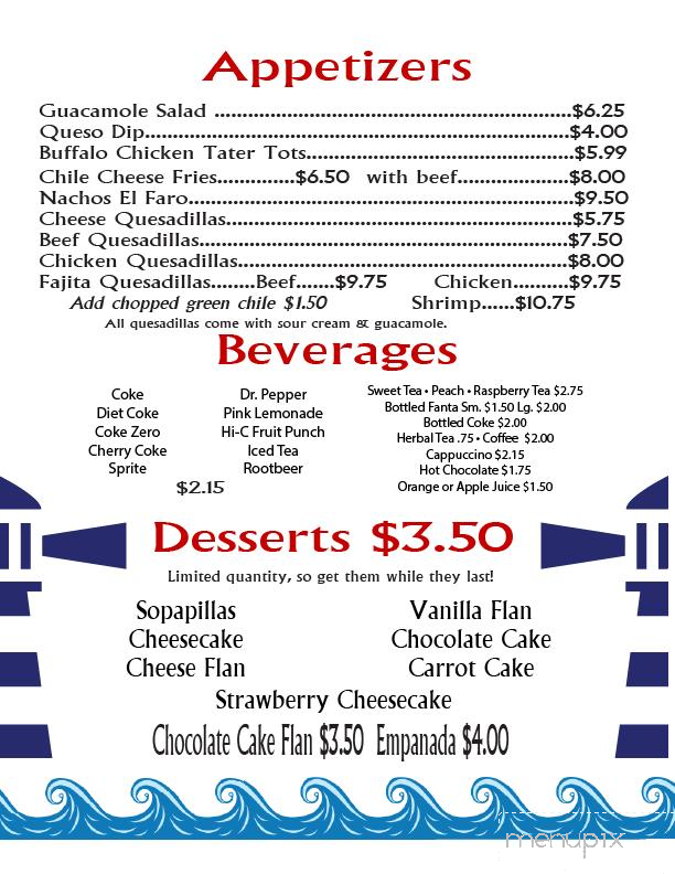 El Faro - Truth or Consequences, NM menu_pic