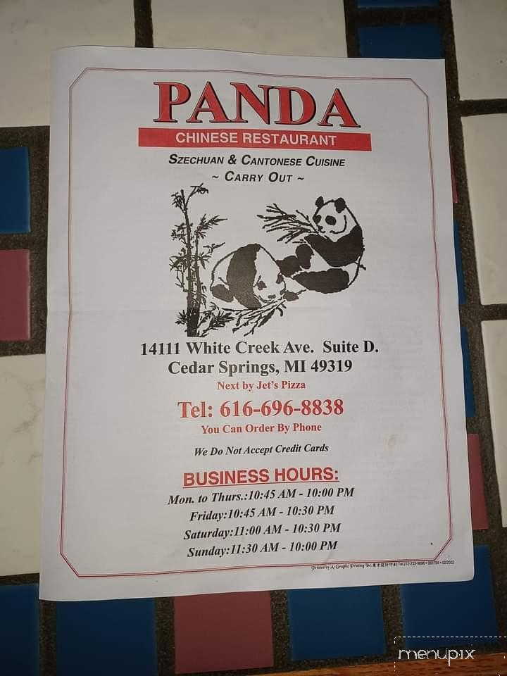 Panda Chinese Restaurant - Cedar Springs, MI