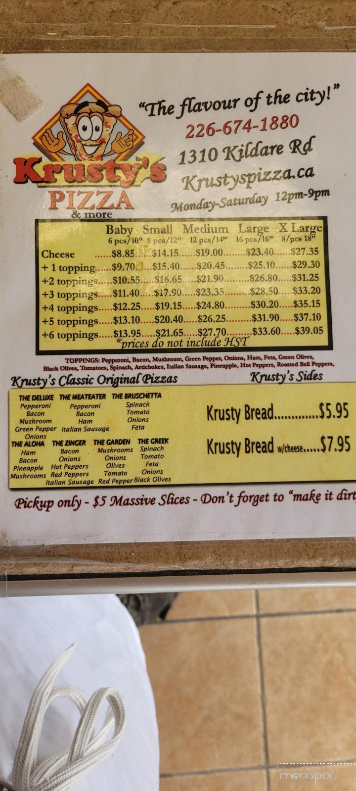 Krustys Pizza & More - Windsor, ON menu_pic