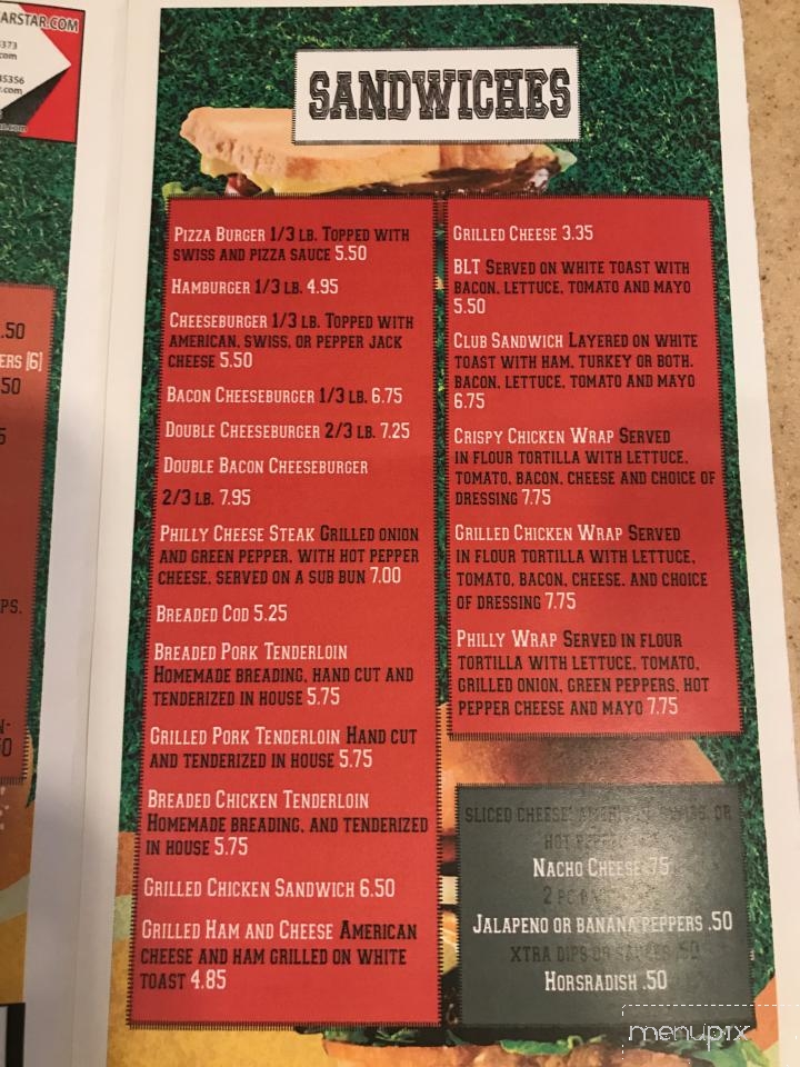 End Zone Sports Lounge - Covington, OH menu_pic